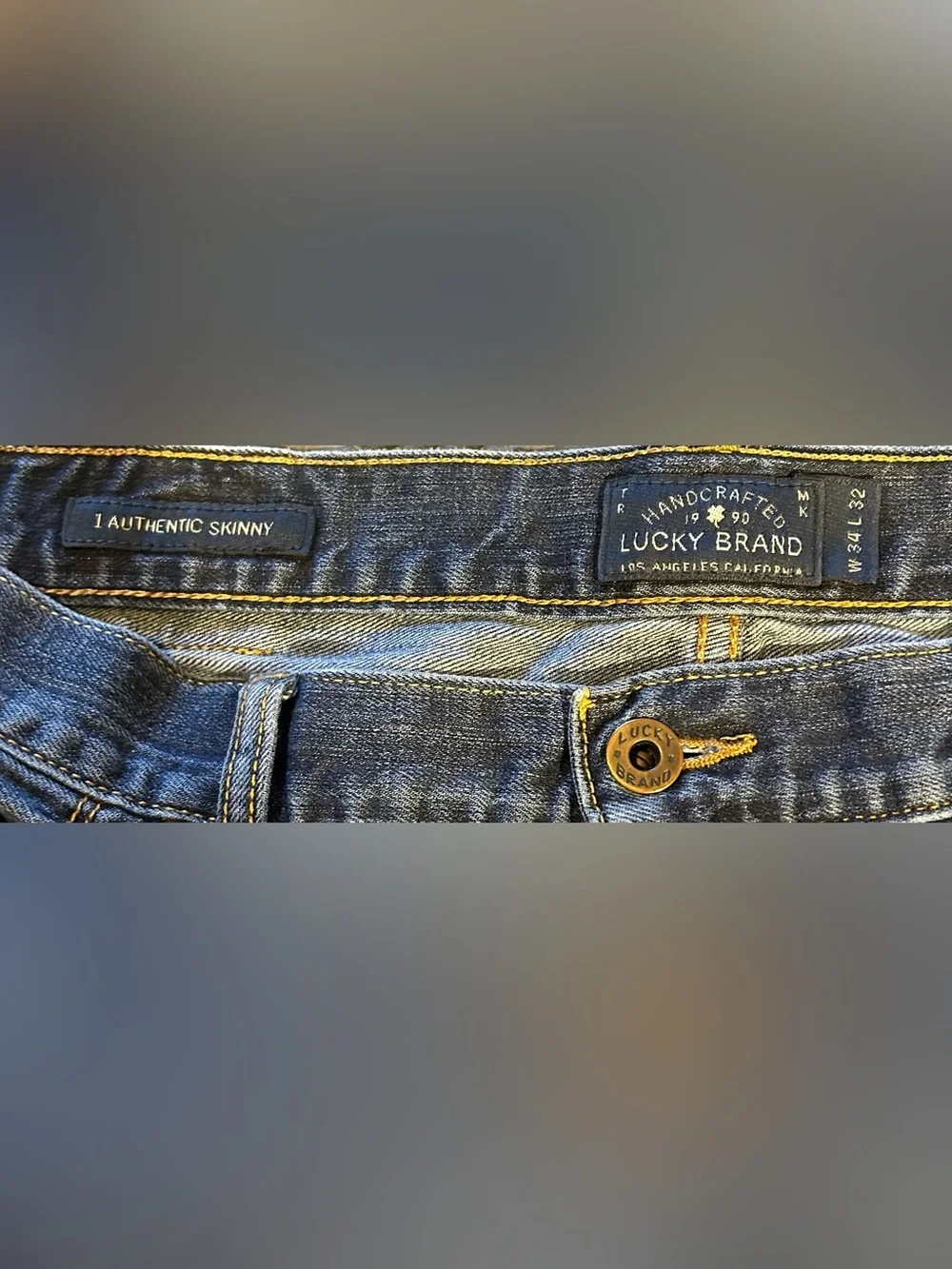 Lucky Brand Men's Blue Distressed Skinny Jeans Size 36X31